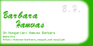 barbara hamvas business card